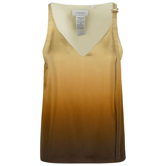 Sportmax 'Alcuno' Beige Gradient Silk Top Women